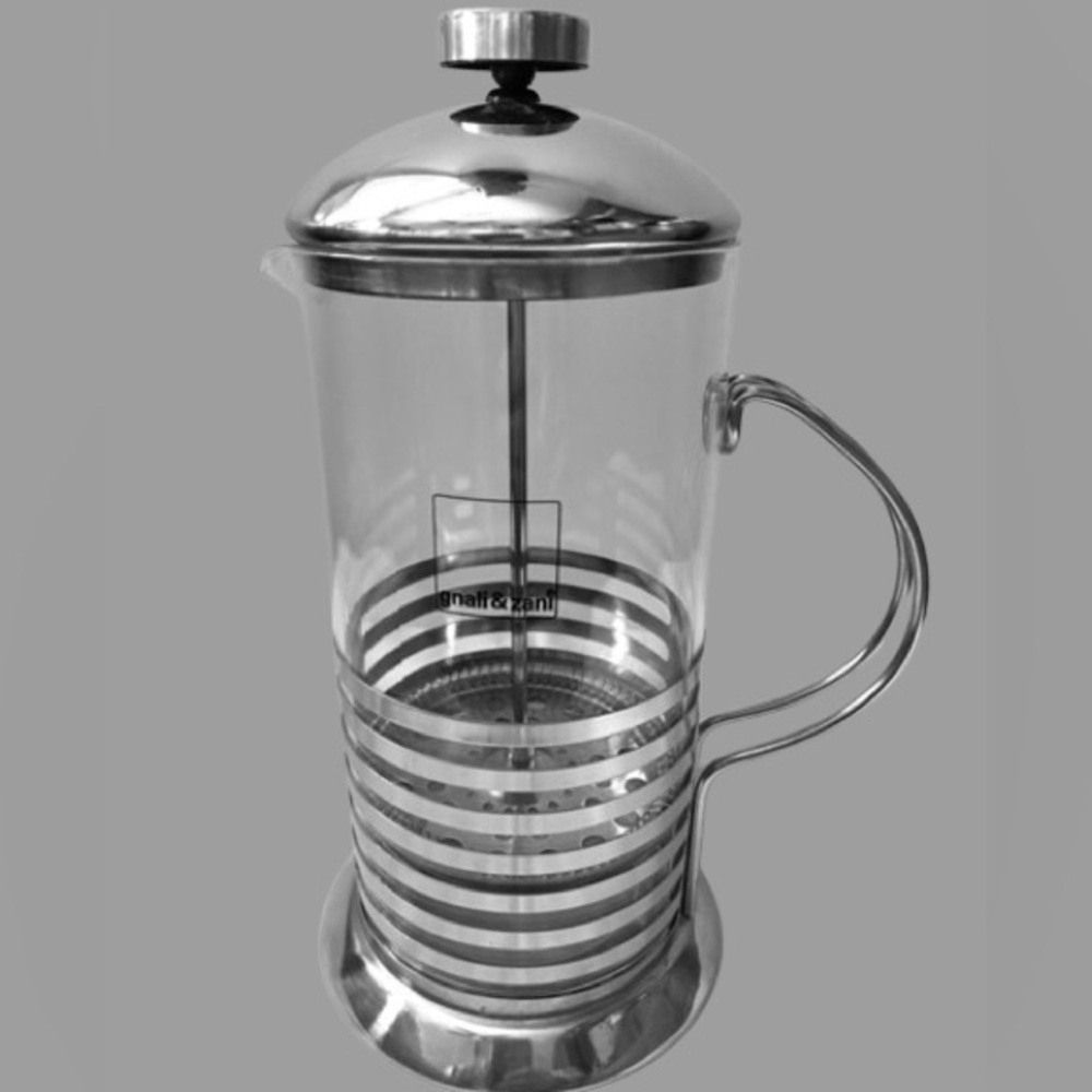 Gnali & Zani Italian Design Fench Press Coffee Maker Chrome Glass 6 Cups 48 Oz